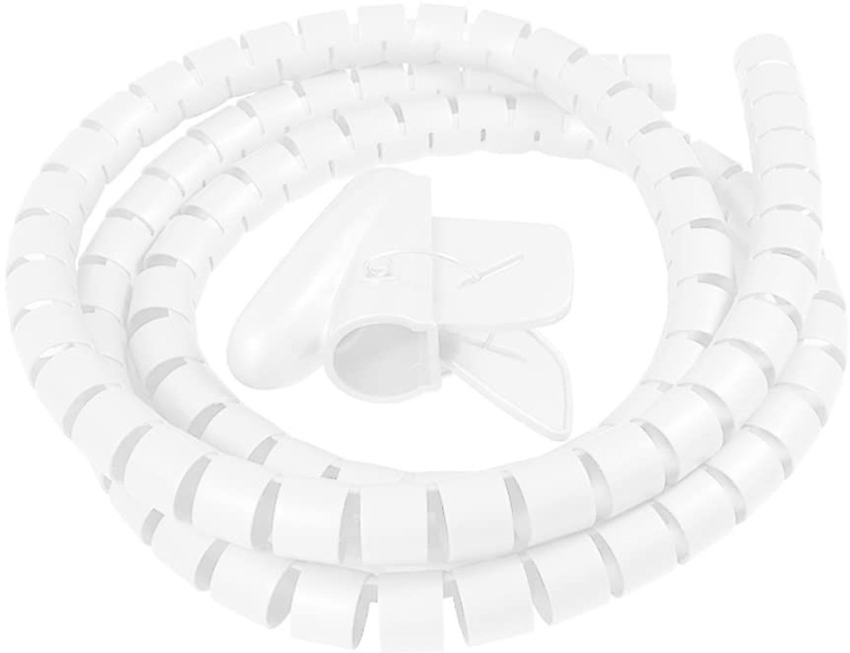 Elzusha - 10mm Spiral Kabelorganizer, 5 Meter Wit