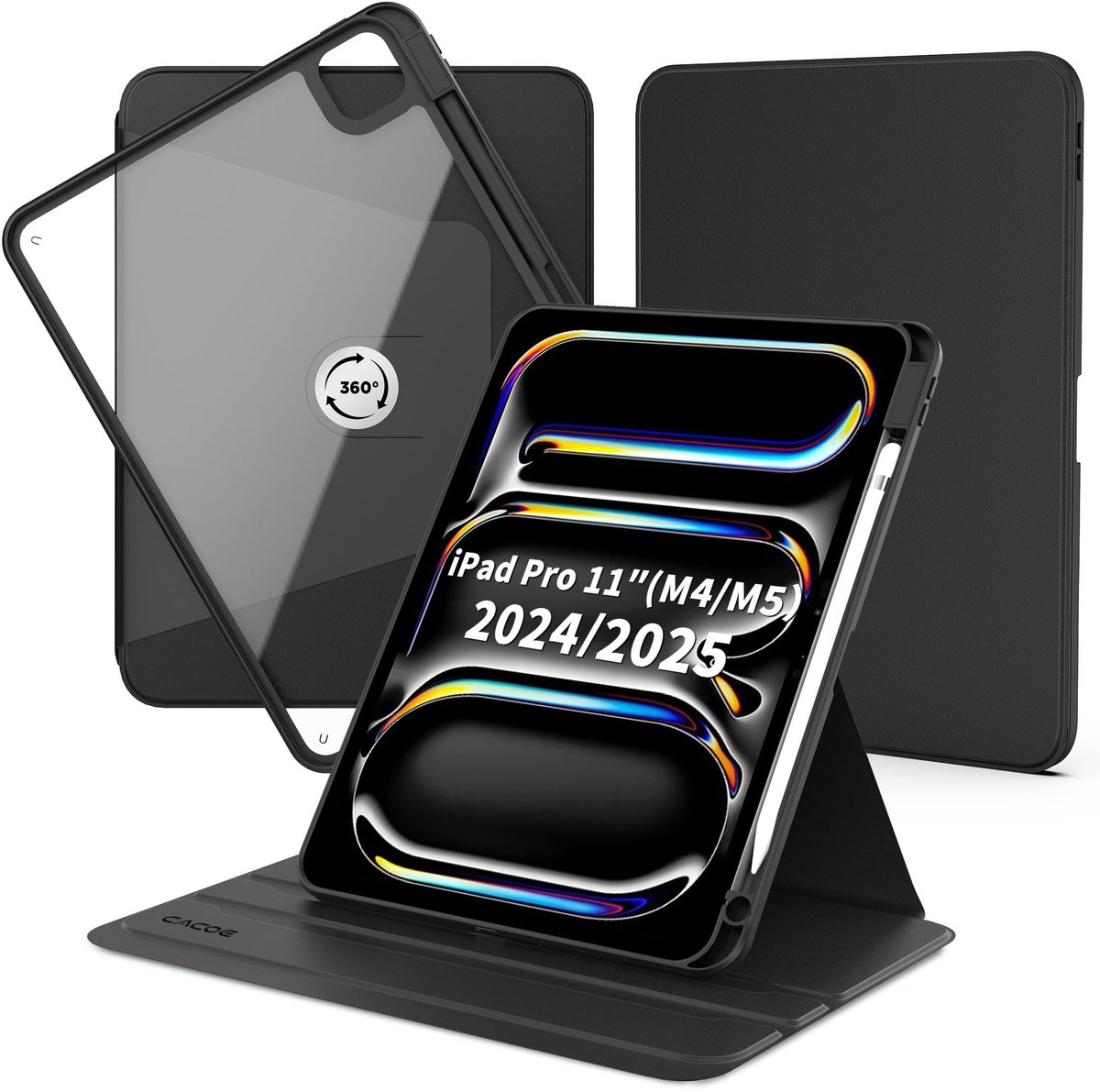 Elzusha - Draaibare Hoes voor iPad Pro 11 Inch met Pennenhouder en Auto Sleep/Wake Functie