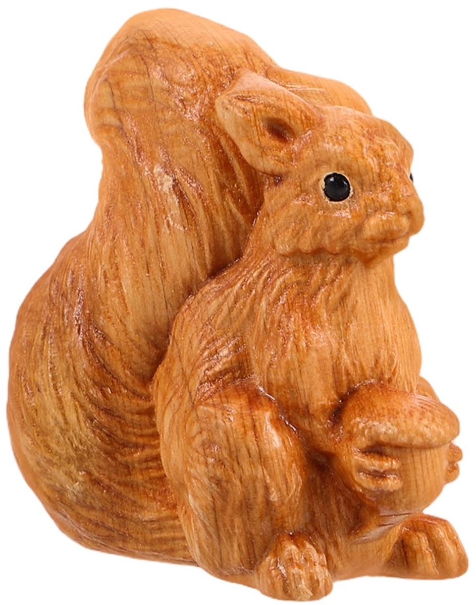 Elzusha - Handgemaakte Houten Eekhoorn Beeldje