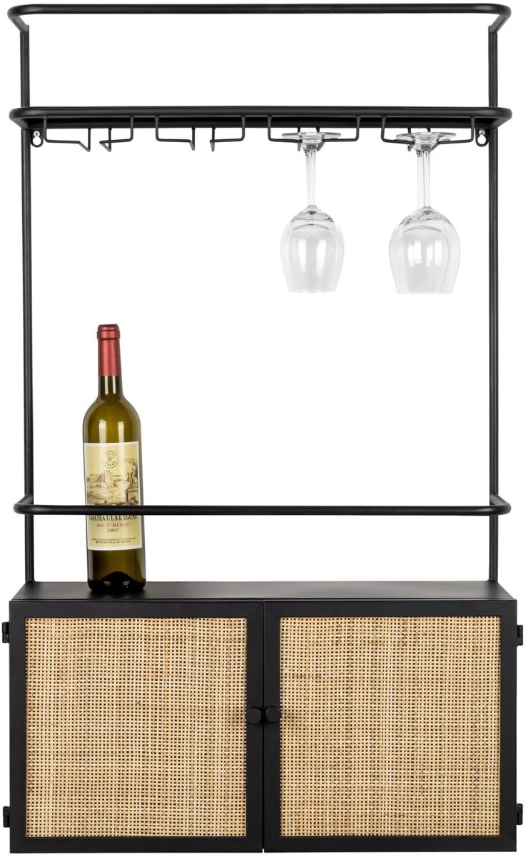 Elzusha - Rotan Wandmontage Wijnrek - Decoratief en Functioneel
