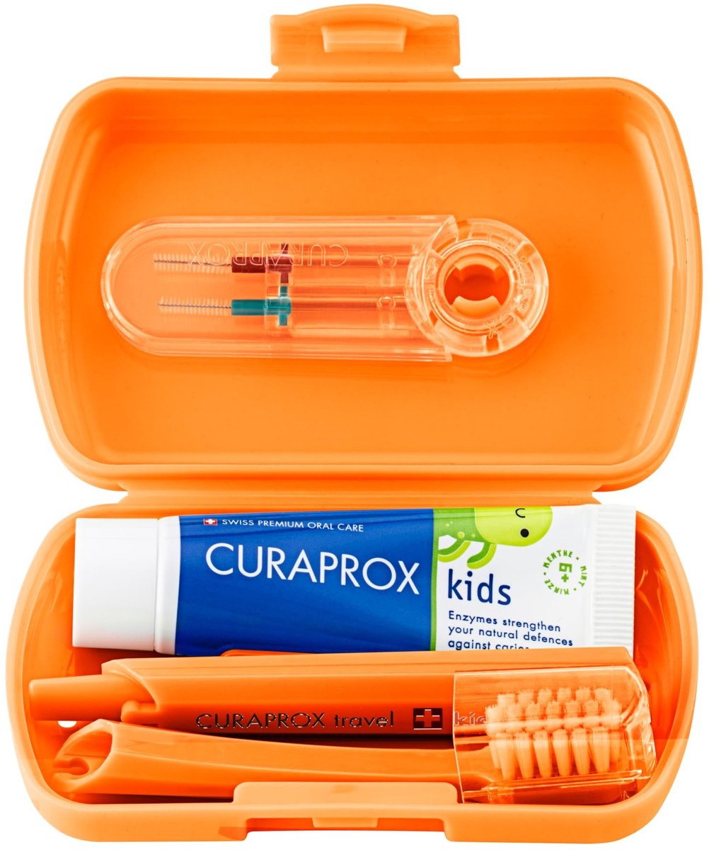 Elzusha - Reisset voor Kinderen - Tandenborstel en Tandpasta - Oranje
