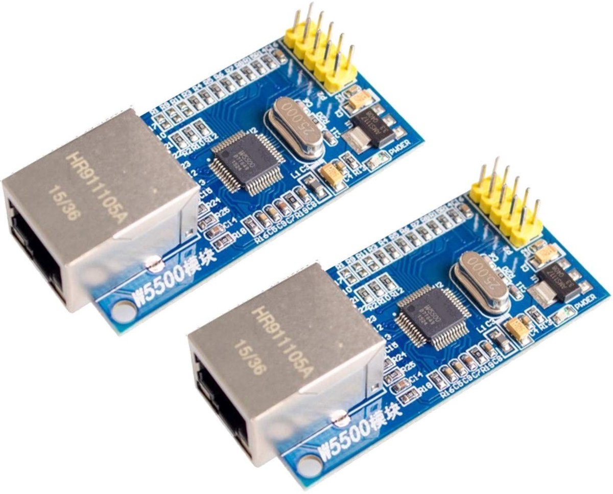 Elzusha - W5500 Ethernet Netwerkmodule - 2 Stuks met TCP/IP Ondersteuning