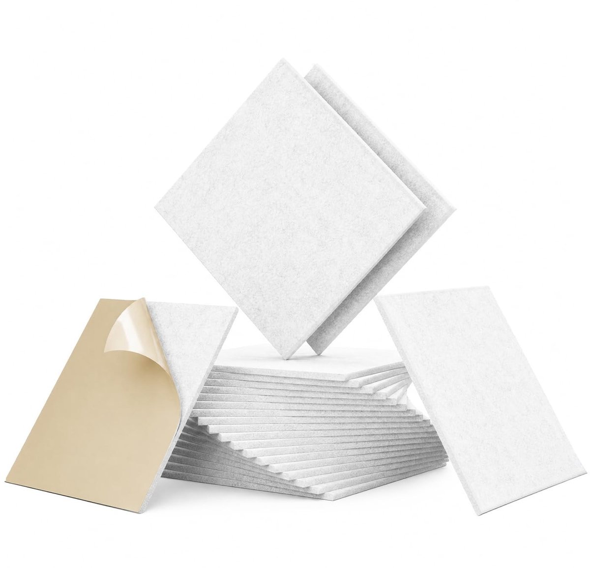 Elzusha - Geluidsisolatieplaten Polyester Wit Zelfklevend 18 Stuks