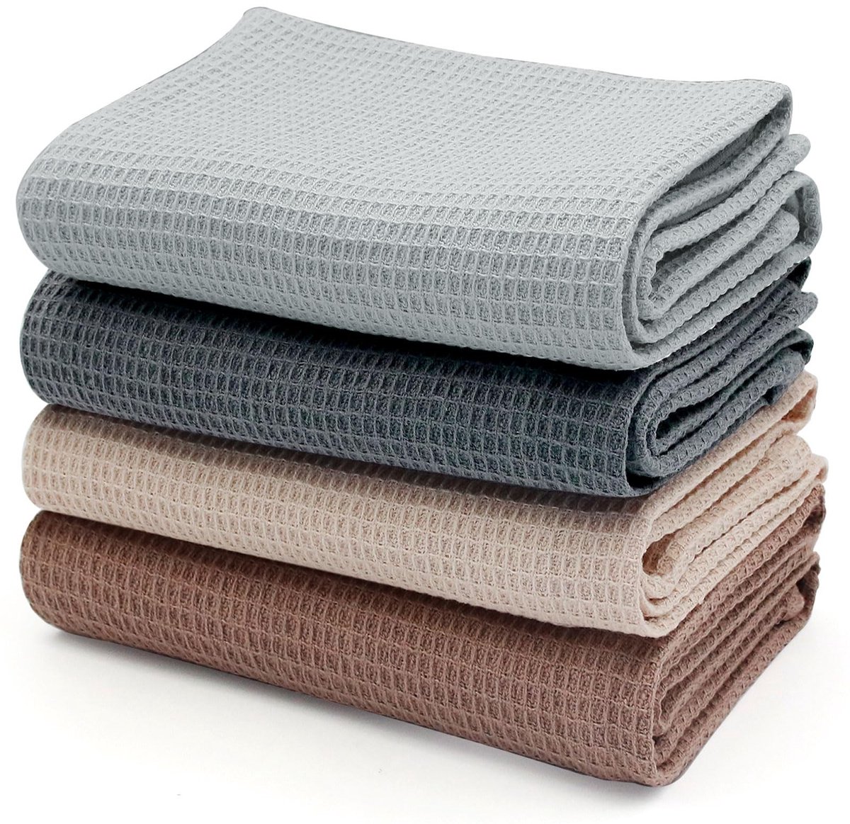 Elzusha - Set van 4 Katoenen Keukenhanddoeken (45 x 65 cm, Absorberend)