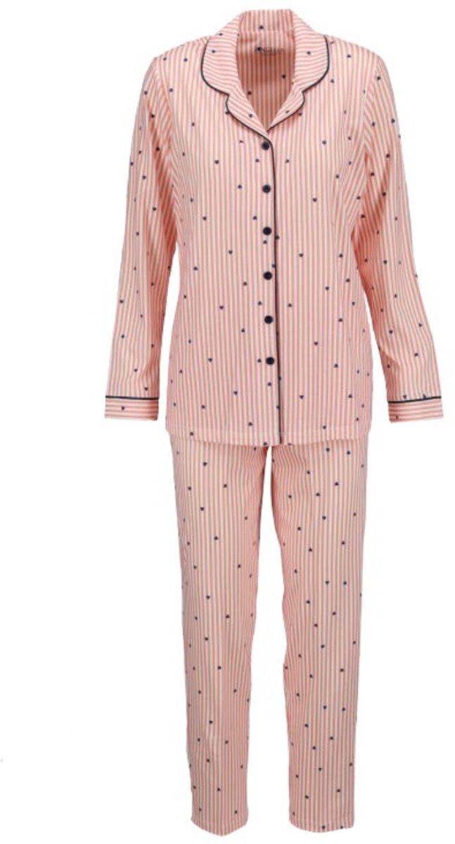 Katoenen dames pyjama perzik Ringella - Roze - Maat - 40