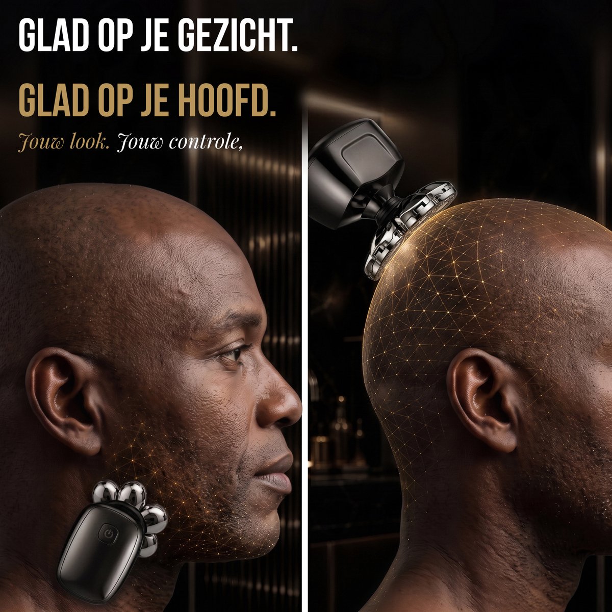 6-in-1 Scheerapparaat Mannen – Trimmer - Tondeuse - Sansbeauté® Skull Sharp PRO - Electric Face & Head Shaver - Hoofd Kaal Scheren – Nat & Droog - Draadloos Opladen - Elektrisch thumbnail 5