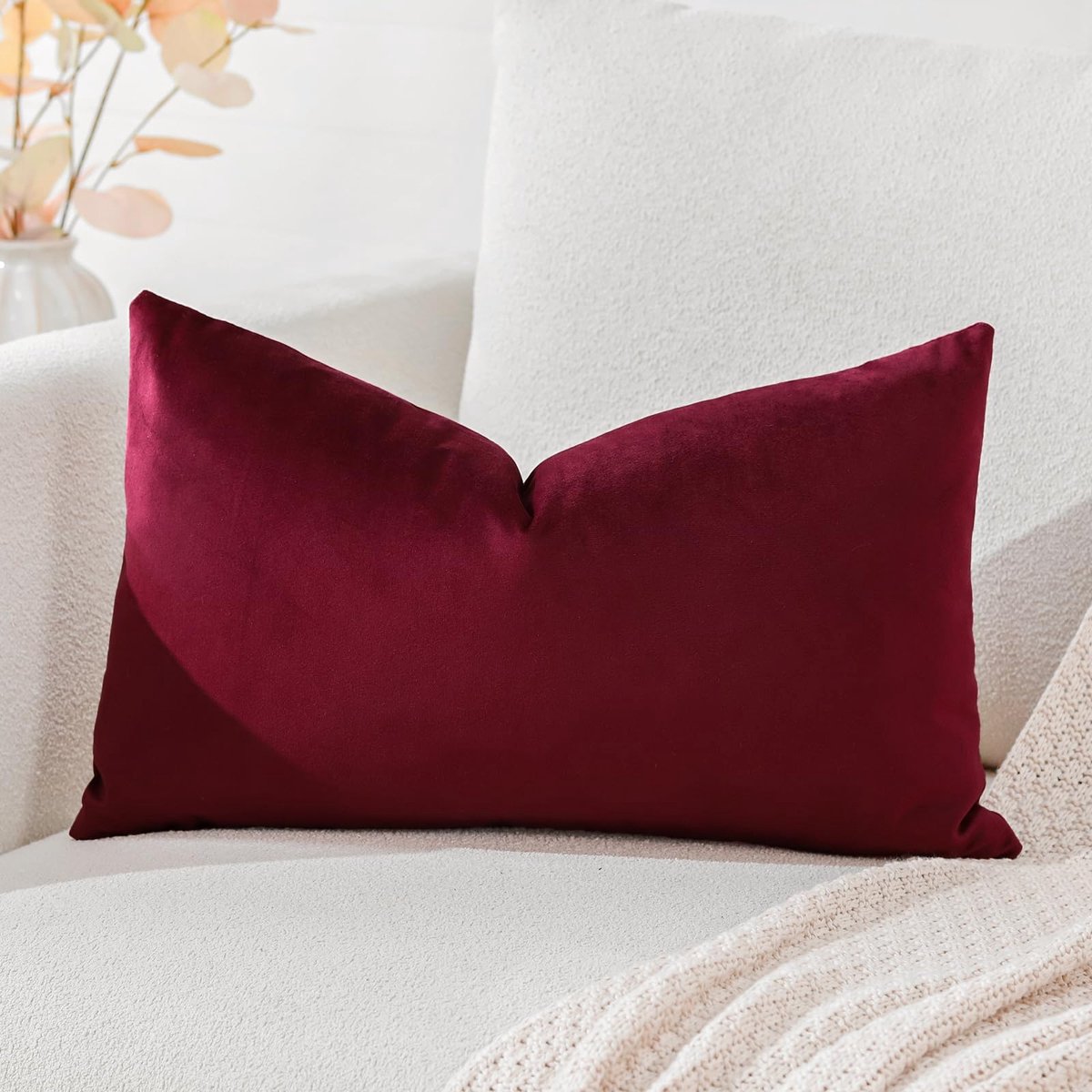 Artscope fluwelen kussenhoezen, superzachte decoratieve rechthoekige kussenhoezen, voor bank, sofa, slaapkamer en - ShopVlot
