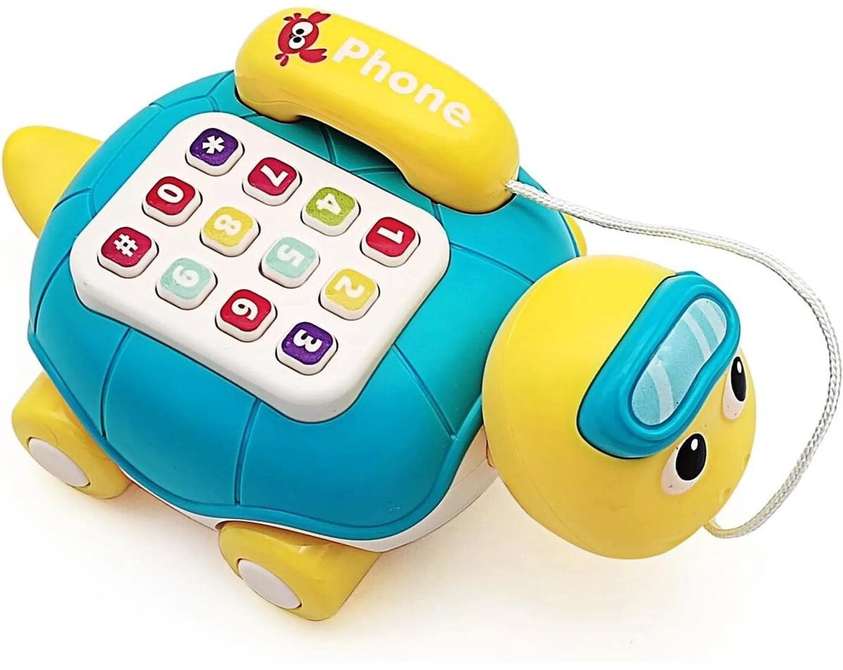 casalora - Speelgoed Telefoon - Kinderspeelgoed - Educatief speelgoed 2 jaar - Motoriekspeelgoed - Leerzaam en leuk - Speelgoed in de vorm van een dier - Voor Jongens en Meisjes - Blauw