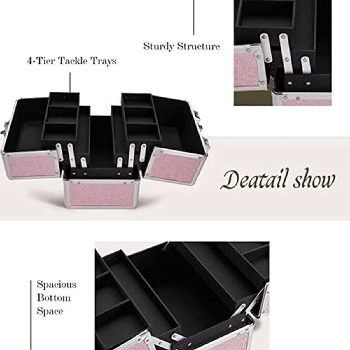 Roze Make-upkoffer en Cosmeticakoffer - Afsluitbare, Draagbare Beautycase voor Dames - Perfect voor Reizen