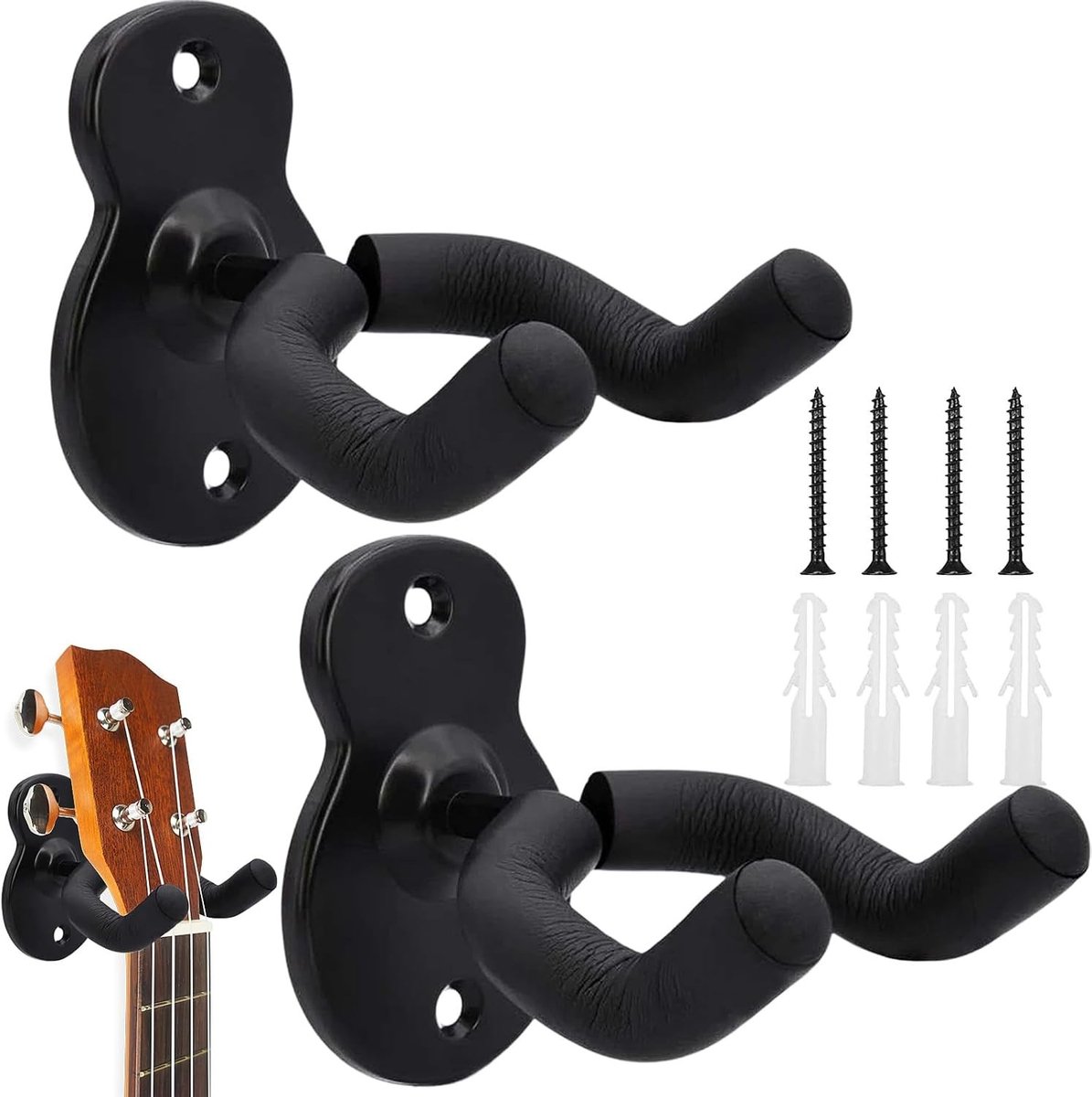 Guitar Wall Mount Beugel met Beschermende Spons voor Elektrische en Akoestische Gitaren en Ukulele