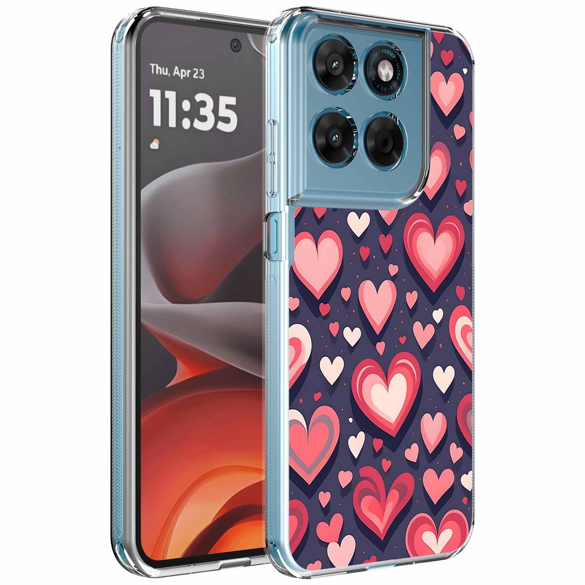 Smartphonica Geschikt voor Motorola Moto G15 Telefoonhoesje met Liefdes Love opdruk - Draadloos op te laden - Shockproof Siliconen TPU Strong Case - Sterk Schokbestendig Telefoonhoesje geschikt voor Motorola Moto G15