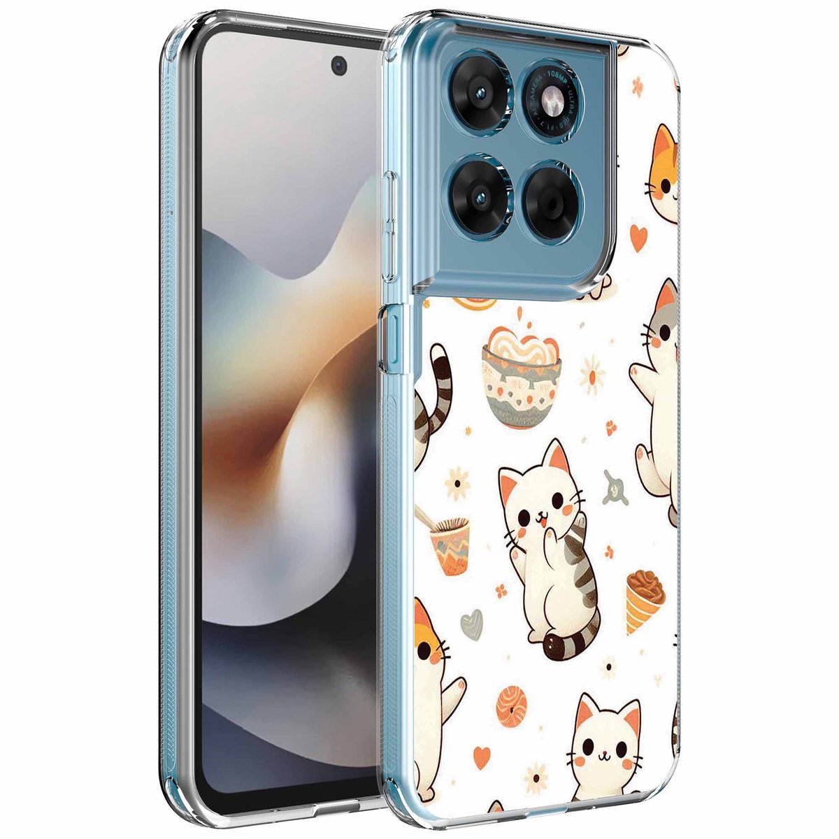 Smartphonica Geschikt voor Motorola Moto G56 Telefoonhoesje met Katten opdruk - Draadloos op te laden - Shockproof Siliconen TPU Strong Case - Sterk Schokbestendig Telefoonhoesje geschikt voor Motorola Moto G56