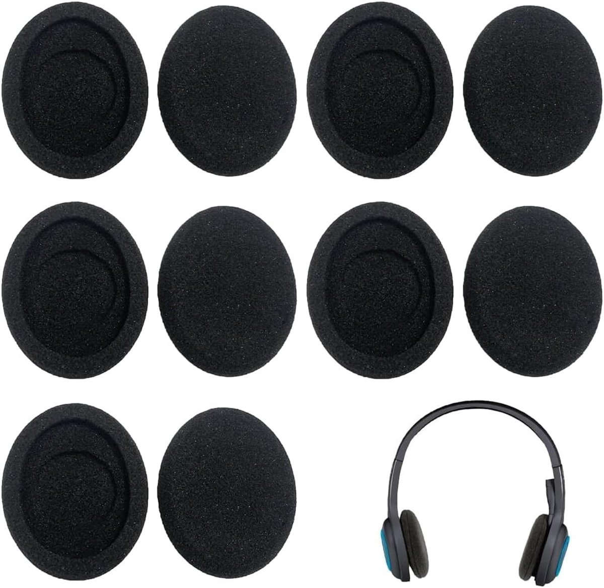 Vervangende Schuim Oorkussens voor Hoofdtelefoons - 50mm - Zwart - Comfortabel, Geluidsisolatie, Duurzaam