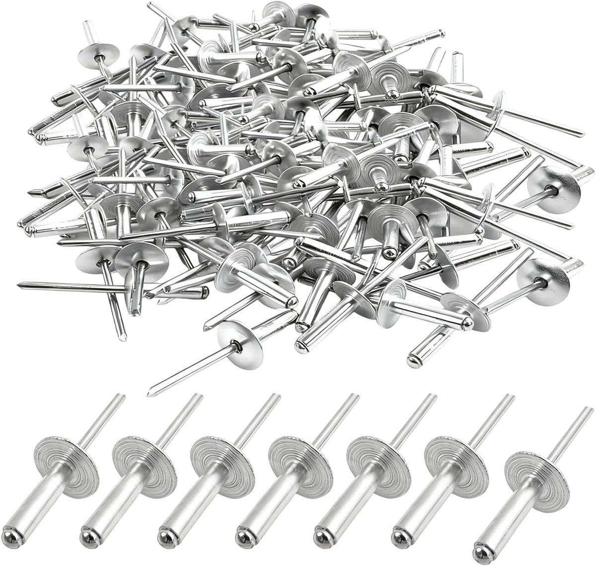 RVS en Aluminium Blinde Klinknagels van 4.8 x 10 mm - Pop Rivets, Core Rivets, Klinknagels (60 Stuks)
