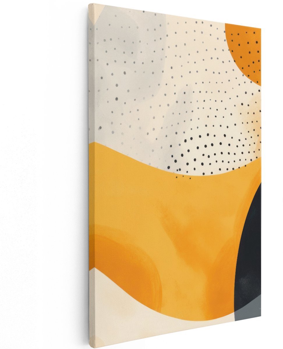 Artaza Canvas Schilderij Abstract - 100x150 cm - Groot - Wanddecoratie Modern - Muurdecoratie Boho - Decoratie Geometrisch - Oranje