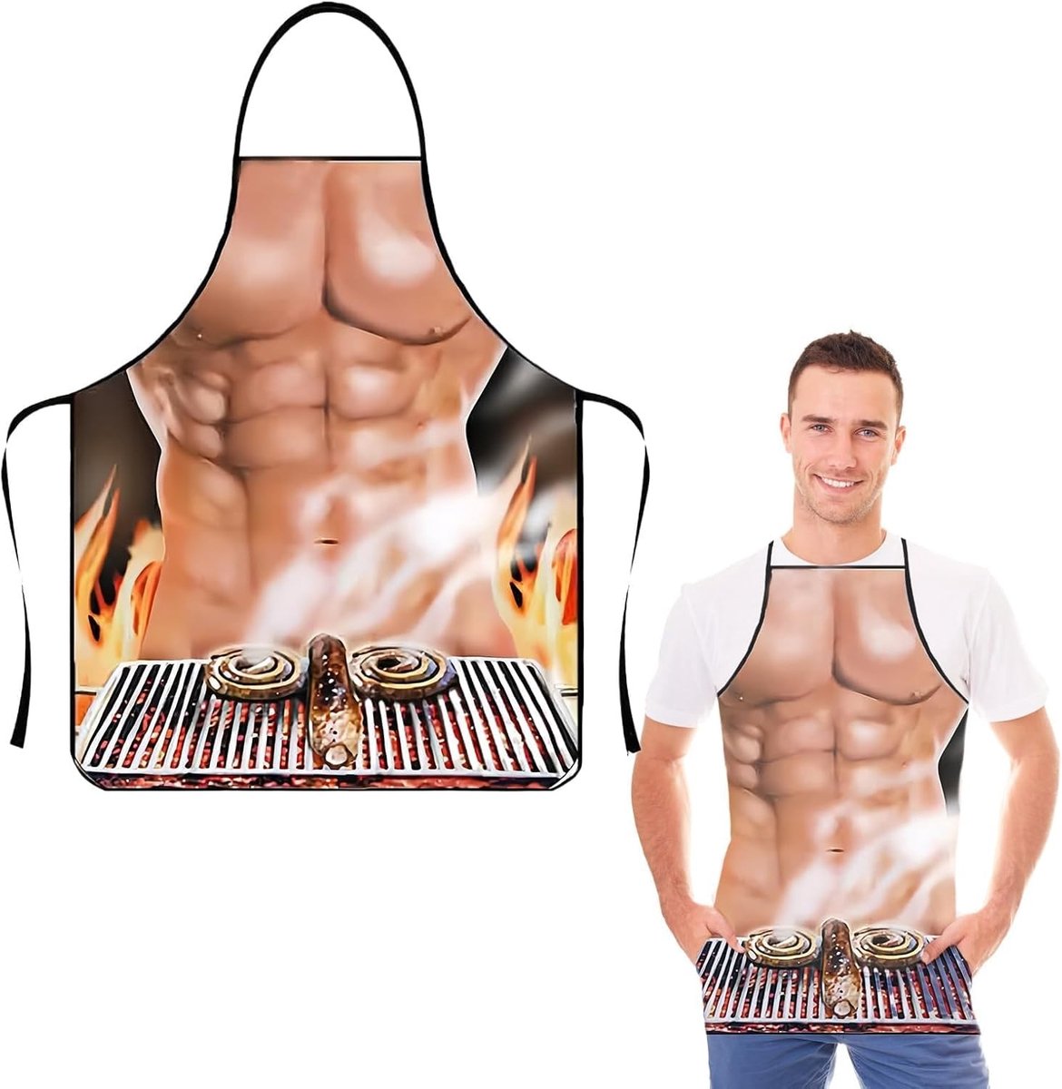 Waterdichte 3D Keuken Schort met Grappig Patroon, Bescherming tegen Stof en Vlekken, Perfect voor Feestjes, Koken en Creatieve Cadeaus voor Jongeren