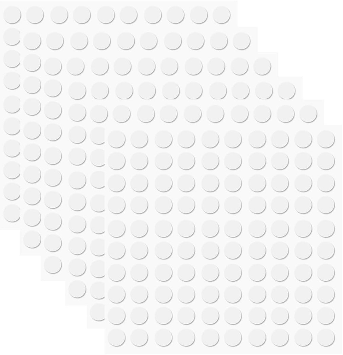 600 stuks dubbelzijdige transparante plakstippen, 10 mm rond, ideaal voor decoraties, knutselen en wooninrichting zonder resten