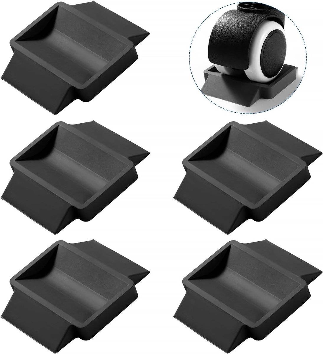 5 Stuks 3.5x6cm Rubber Coasters voor Meubels, Antislip Voetbeschermers en Vloerbeschermers voor Stoelen, Bedden en Tafels, Zwart