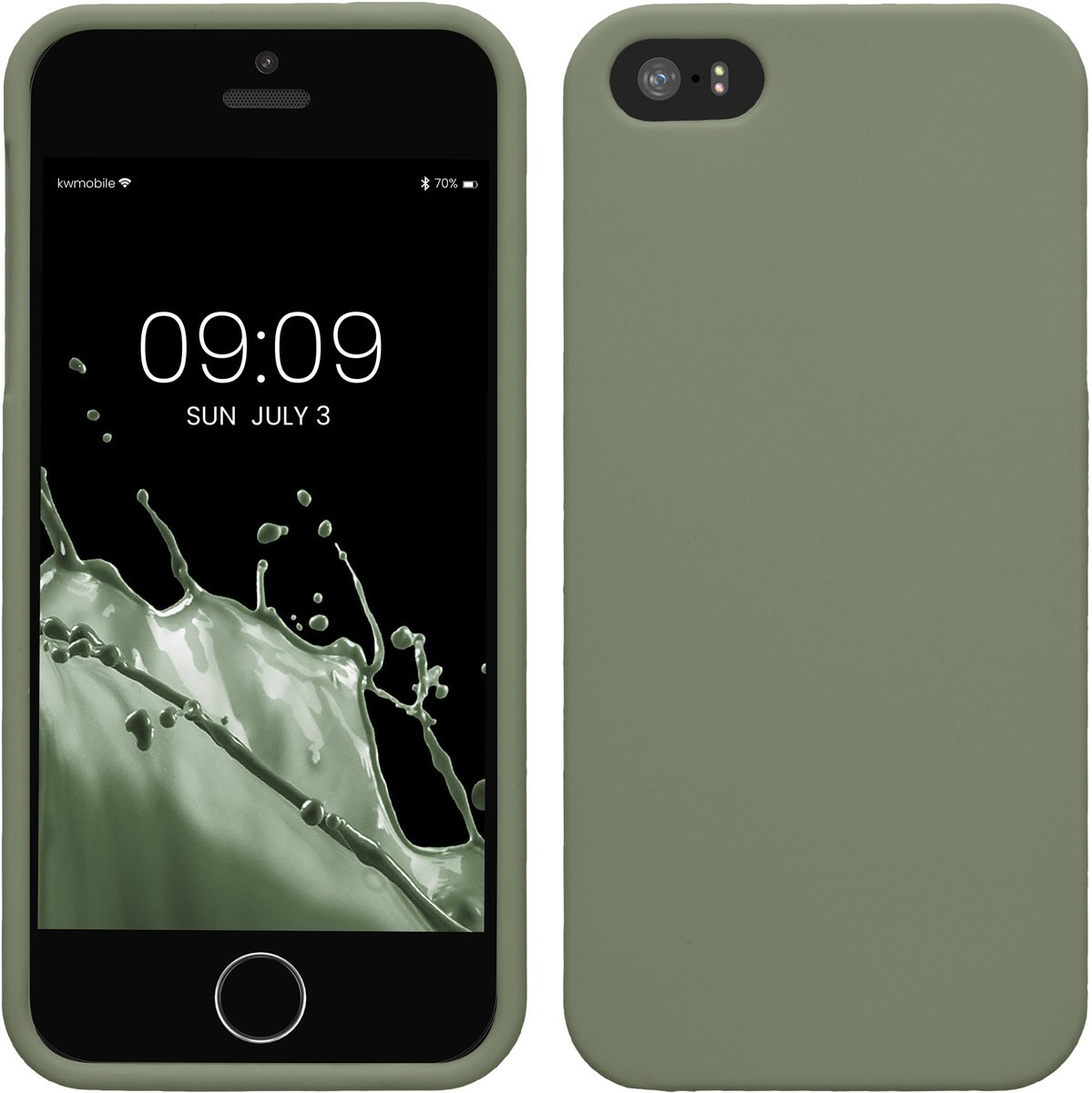 kwmobile telefoonhoesje geschikt voor Apple iPhone SE (1.Gen 2016) / iPhone 5 / iPhone 5S - Hoesje voor smartphone - Back cover in grijsgroen