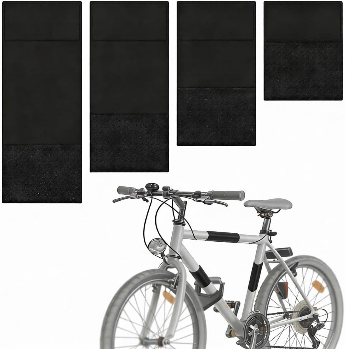 Set van 4 Fietsframebeschermers van Neopreen, Carbon Framebescherming en Folie voor Fietsen en Fietsendragers