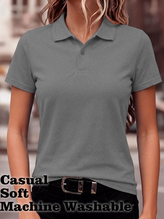 Currero Golf Polo Dames - Ademend Golfshirt - Polo Shirt - Sportshirt - Golfkleding Heren - T-Shirt - Golf Mode - Lichtgrijs XXL — afbeelding 3