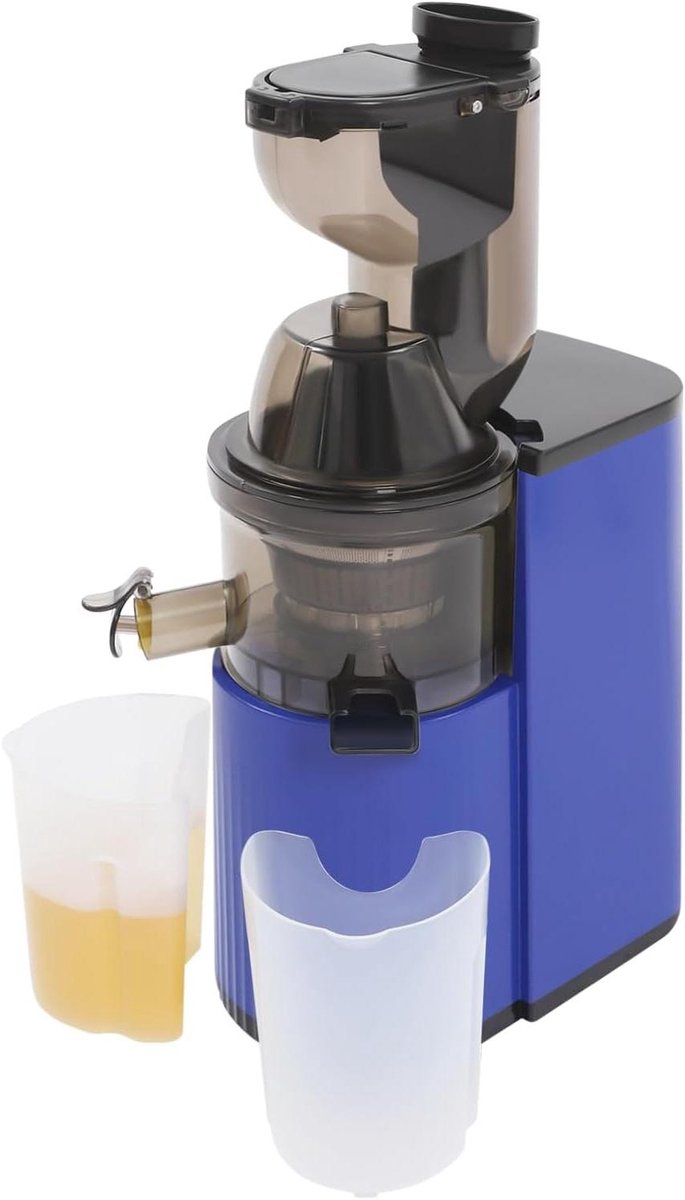 Elektrische Sapcentrifuge - Slow Juicer - Gezond Sappen Maken - Hoge Sapopbrengst - 8 cm Vulopening - Blauw
