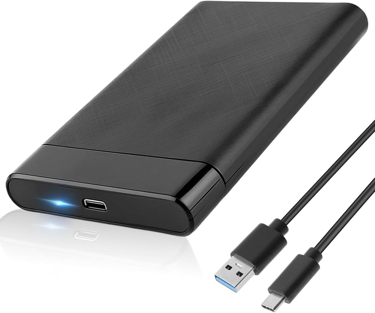 Schijf Behuizing Externe voor 2,5 Inch 6 Gbps USB C 3.1 Gen 2 voor SATA SSD HDD I II III 9,5mm 7mm SATA SSD HDD met UASP USB 3.1 Kabel compatibel met Windows Mac OS Linux Gereedschapsvrije