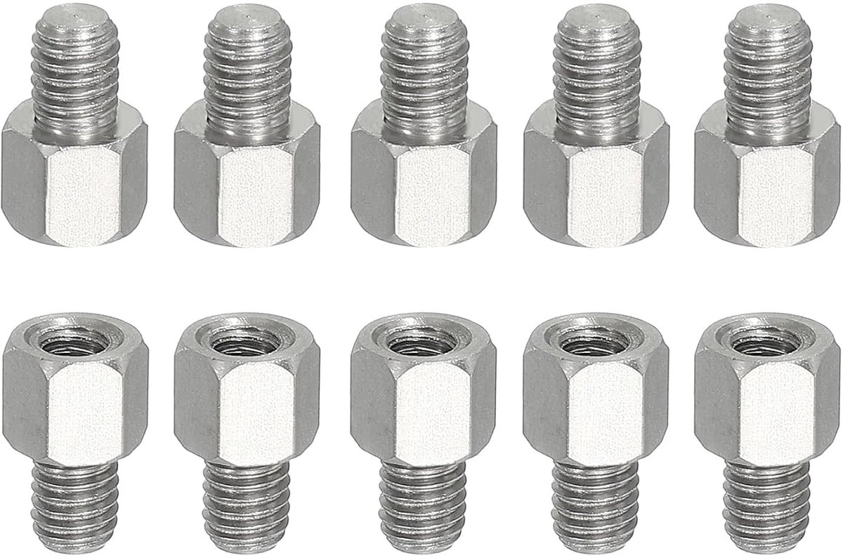 Scheidingsschroeven, 10 stuks, M5 x 6 mm, mannelijk op M4 x 6 mm, vrouwelijk, 304 roestvrij staal, verloopstuk, verloopstuk, conversie van beha's