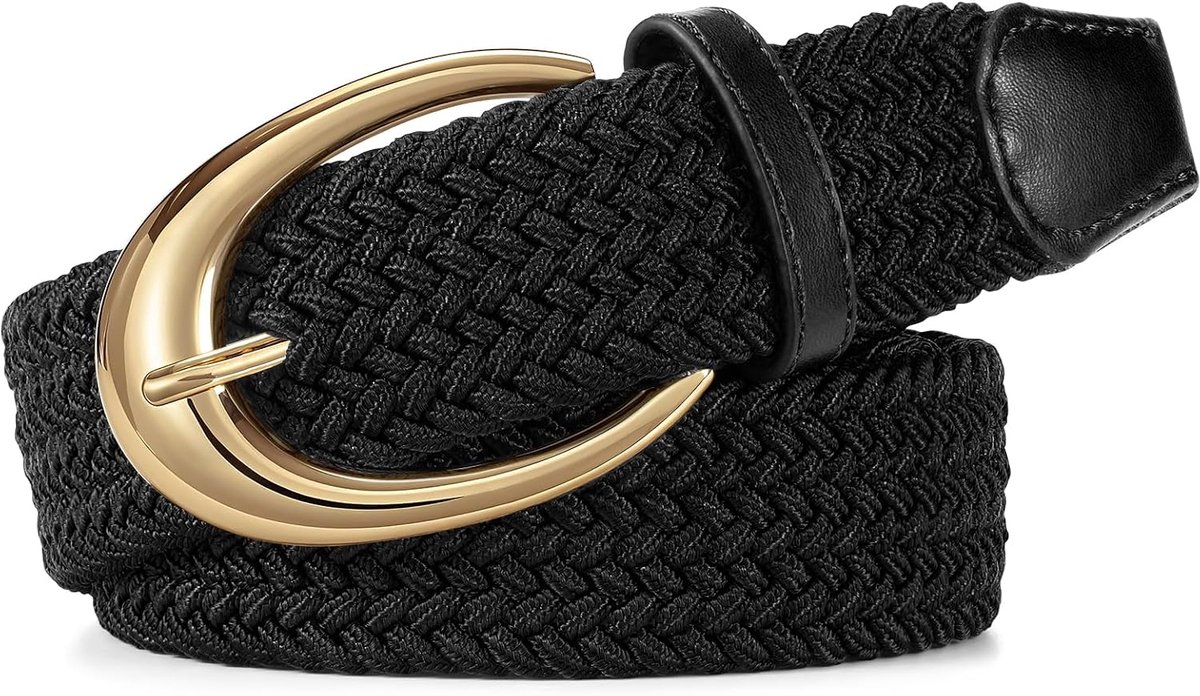 Gevlochten riem, stretchriem voor dames, heren, uniseks, elastische riem voor jeansbroeken