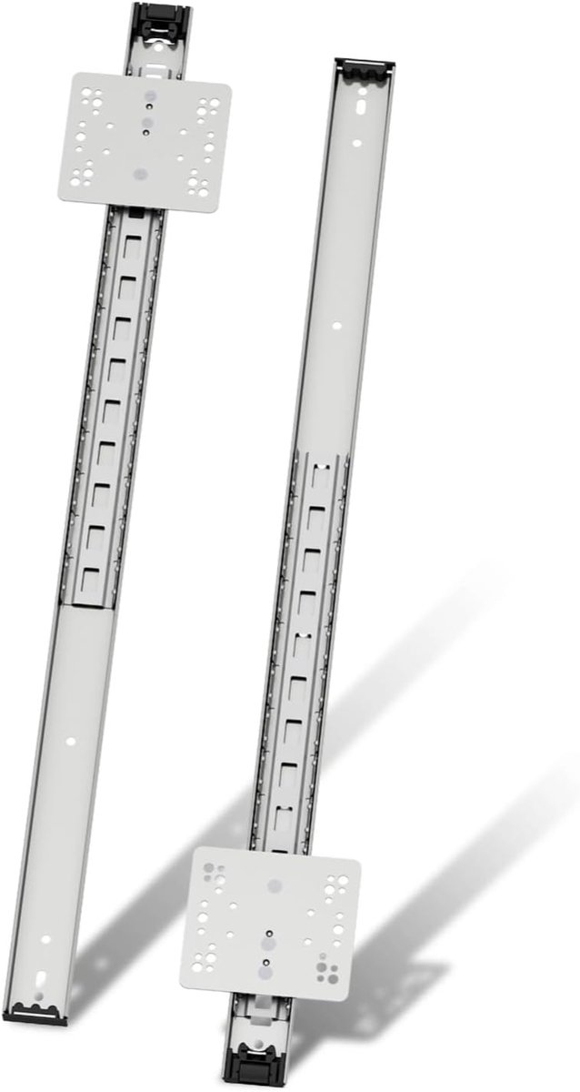 Intrekbare deurrails, intrekbare schuifdeurgeleider, zakdeurglijder, 600 mm, zilver, 1 paar
