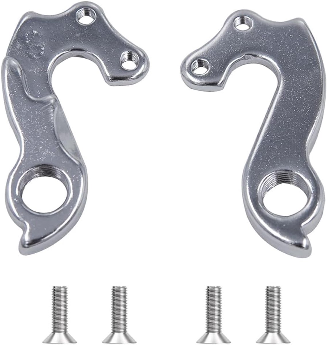 2-Pack Derailleurhanger 58 - Aluminium Dropout Hanger Vervanging voor MTB & Racefiets Fietsen met schroeven - Compatibel met Canyon Hanger #8, Merida, Kona, Orbea, Fuji, Raleigh, BH, Bianchi, More