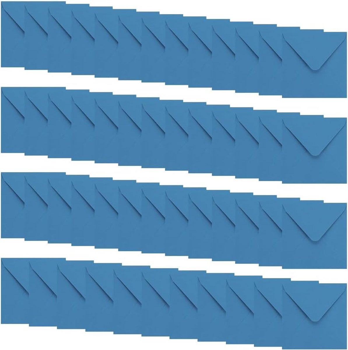 50 Stuks Mini Enveloppen, Geschikt voor Bruiloften en Feestdagen | Papier, Zelf Te Versieren, 11 x 11 cm, Geschikt voor Wenskaarten en Uitnodigingen (Royal Blauw)