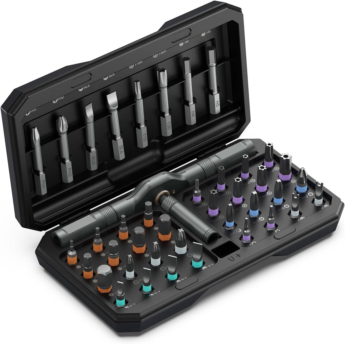 42-in-1 Magnetische Schroevendraaierset, Doe-het-zelf Ratel Schroevendraaiers Set met 40 Stuks Magnetische Bits, Multi-ratel Schroevendraaier Kit, Draagbaar Reparatiegereedschap voor Furiture