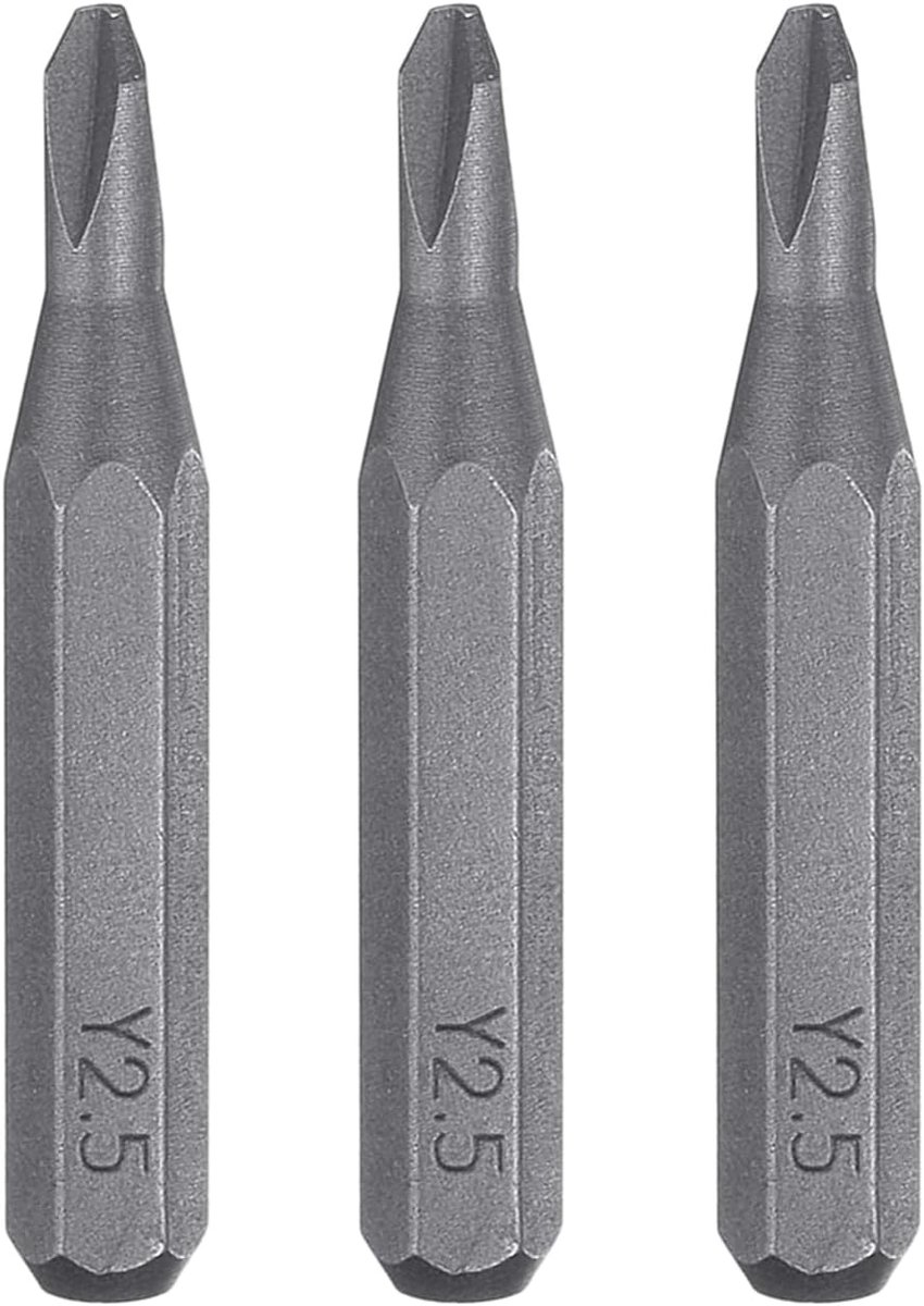 3 stuks Y2,5 Tri Wings schroevendraaierbit 5/32 inch zeskantschacht 28 mm/1,1 inch lengte magnetische 3-punts Y-vormige kop zeskantige bits S2 staal bitset voor accuschroevendraaier