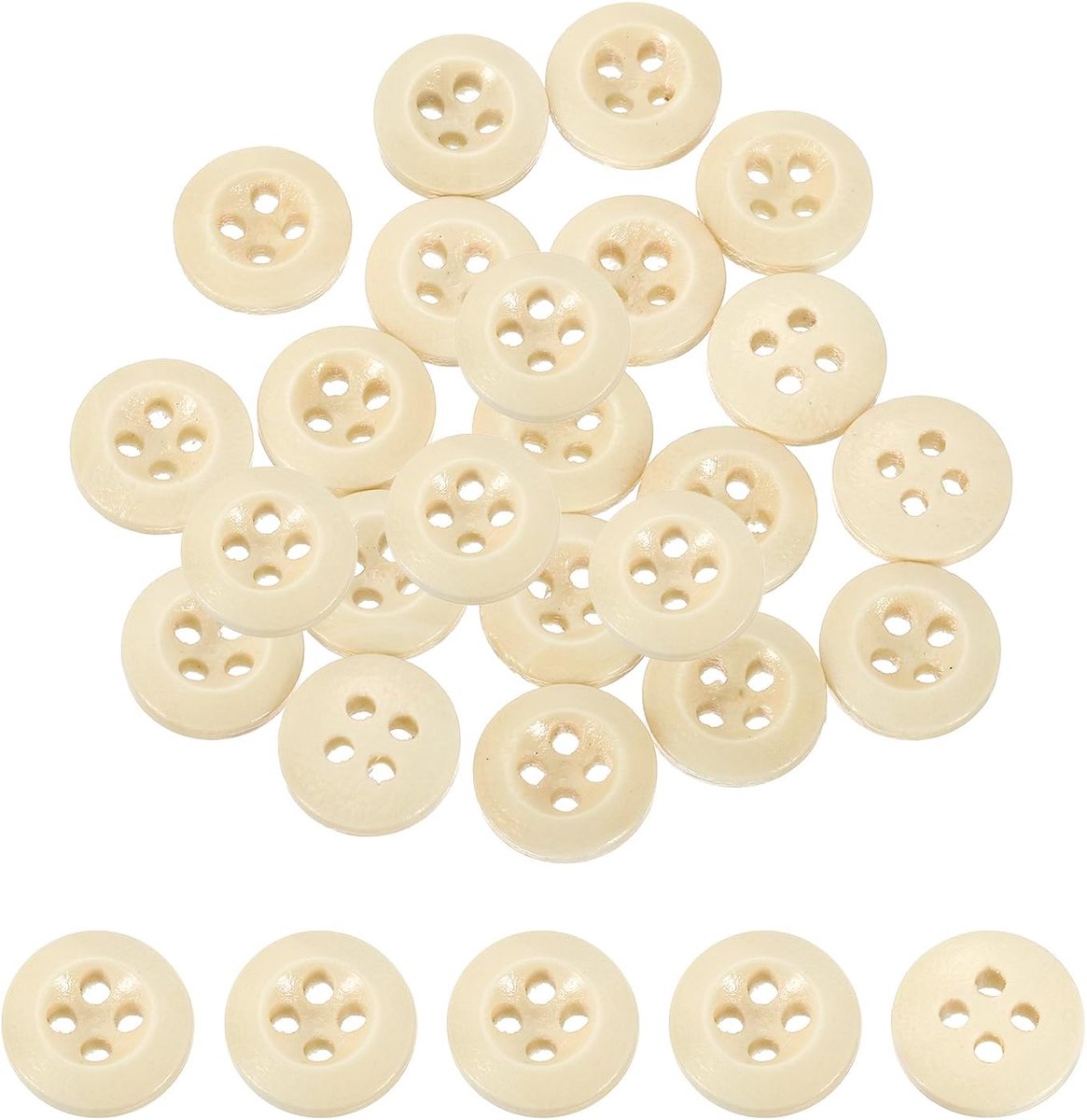 Knopen, 11,5 mm (15/32") 4 gaten ronde houten naaiknopen handwerk voor naaien, doe-het-zelf handwerk, kleding, natuurlijk hout