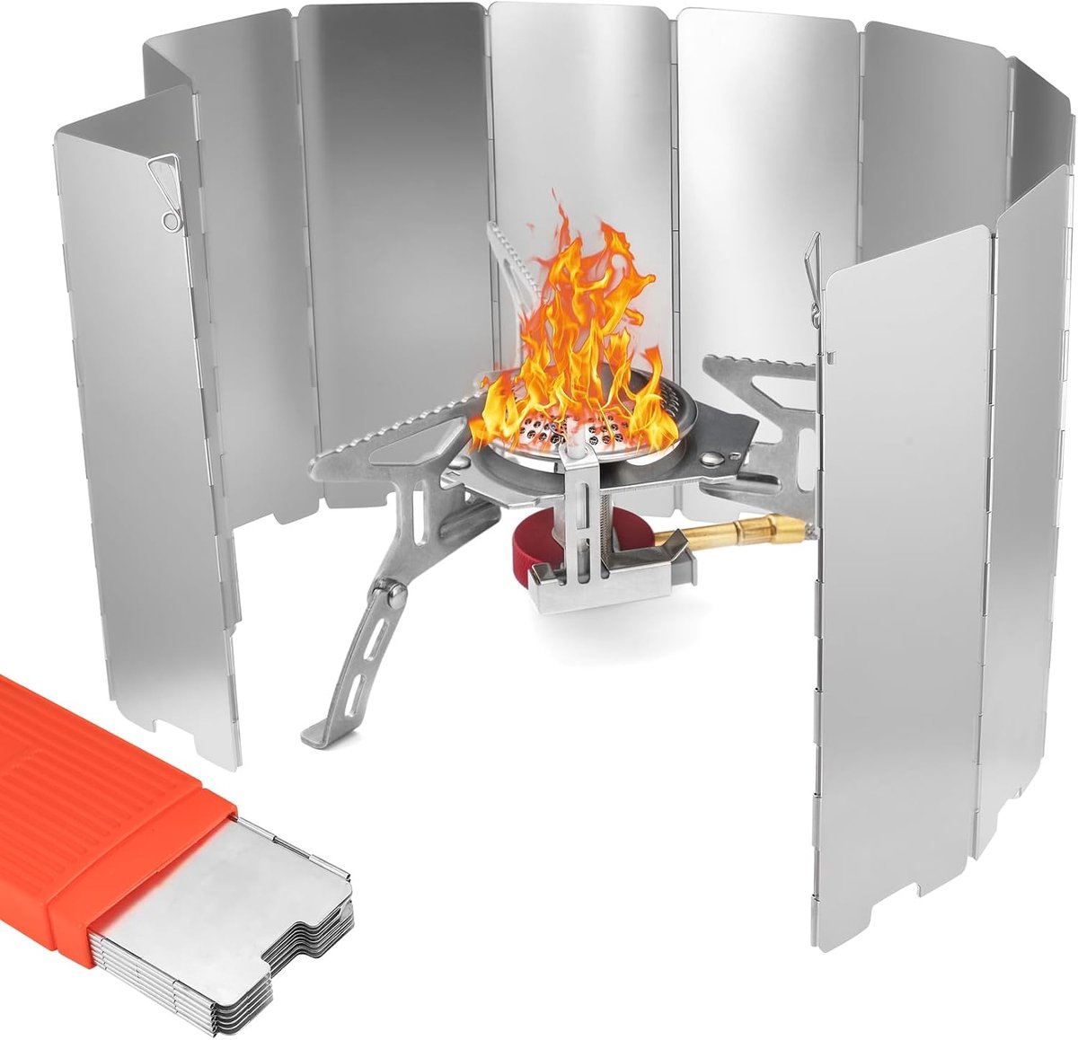 1 x set voorruiten voor campingkooktoestellen, 12 aluminium platen voor campingkeuken, campers, outdoorkeuken, campinguitrusting en uitrusting, met doos