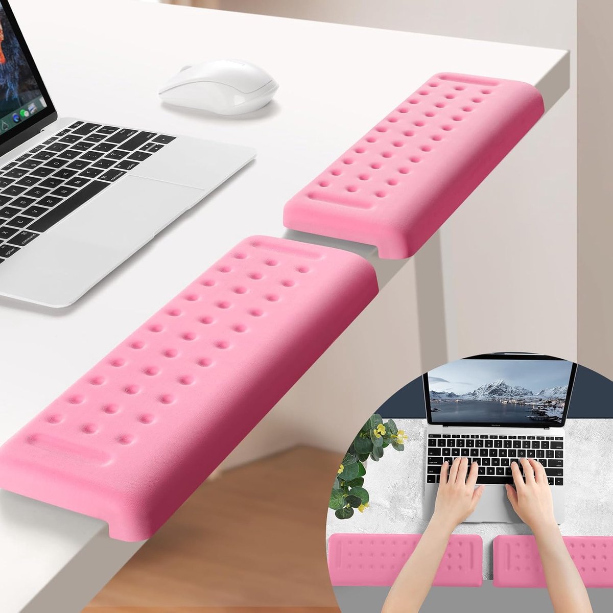 L-vormige Bureau-Ellebogensteunen, 2-Pack Memory Foam Elleboogkussens voor Tafelrand, Antislip Ergonomische Armsteunen voor Pols, Handpalm en Onderarm, Thuis & Kantoor