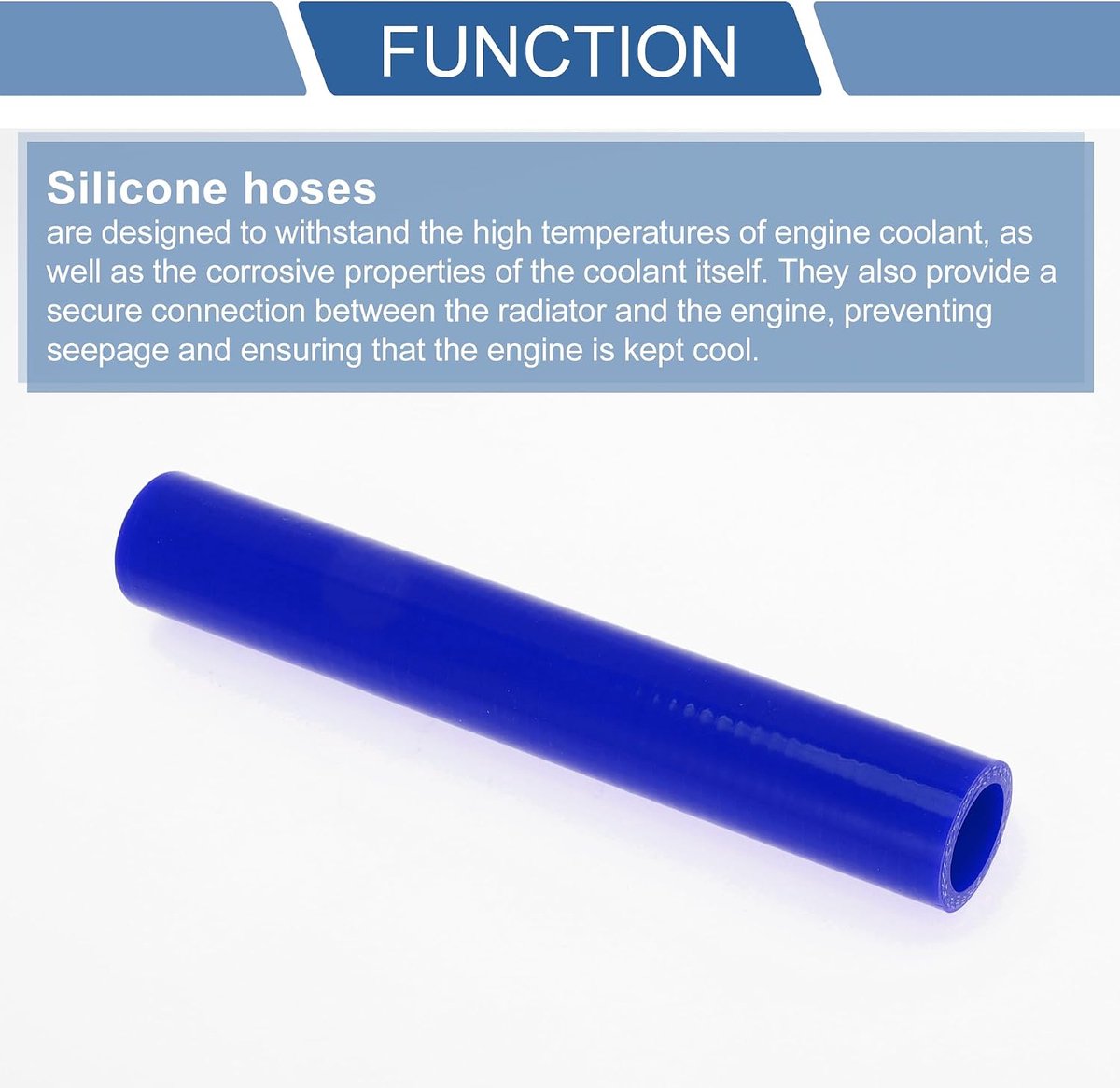 ABSOPRO 1 stuk blauwe siliconen slang 22 mm binnendiameter en 200 mm lengte 0 ° universeel