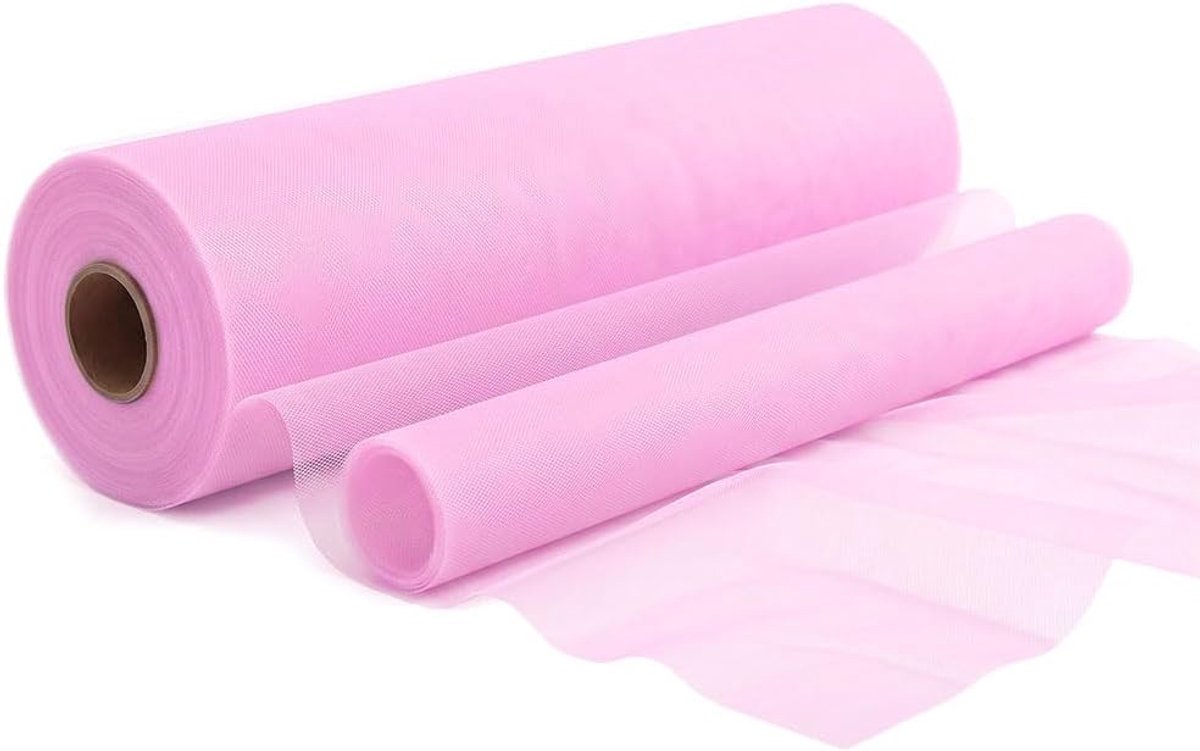 roze tule band, 30 cm x 92 m, voor bruiloft, feest, tutu, rok, banket, kleding, decoratie, handwerk, Nylon stof, effen patroon