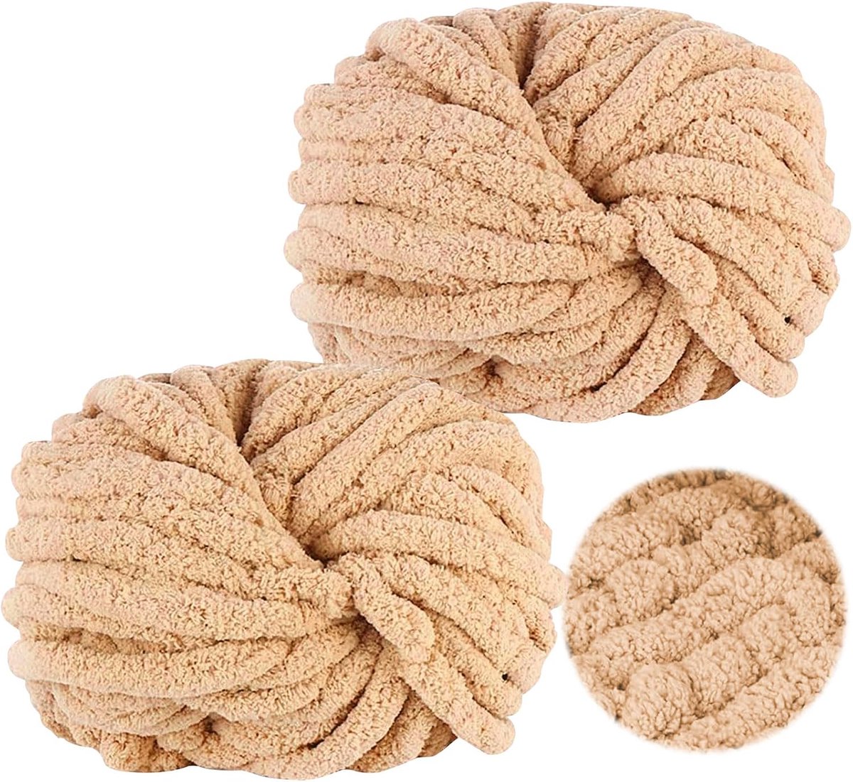 Wol om te Haken, 250 g x 2, Chunky Yarn, Melkthee, Super Zachte voor Handbreien, Armbreien, Voor Haken van Deken, Sjaals, Mutsen, Sierkussens