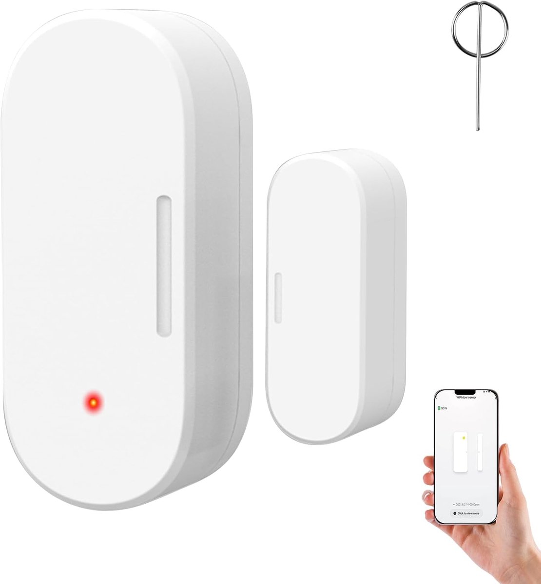 Deur- en raamsensor vereist een Zigbee hub | Compatibel met Alexa/Google Home/Home Assistant/Tuya, draadloze detector voor alarmsysteem en Smart Home, 1 stuk