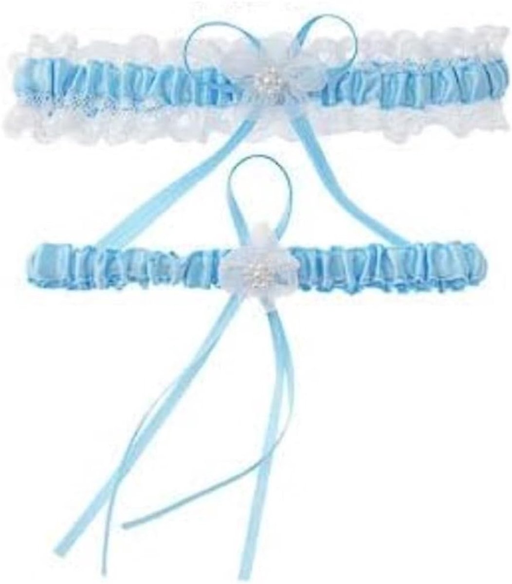 - Kousenband - Bruiloft - Vrijgezellenfeest - Lingerie - Sexy Look - Licht Blauw