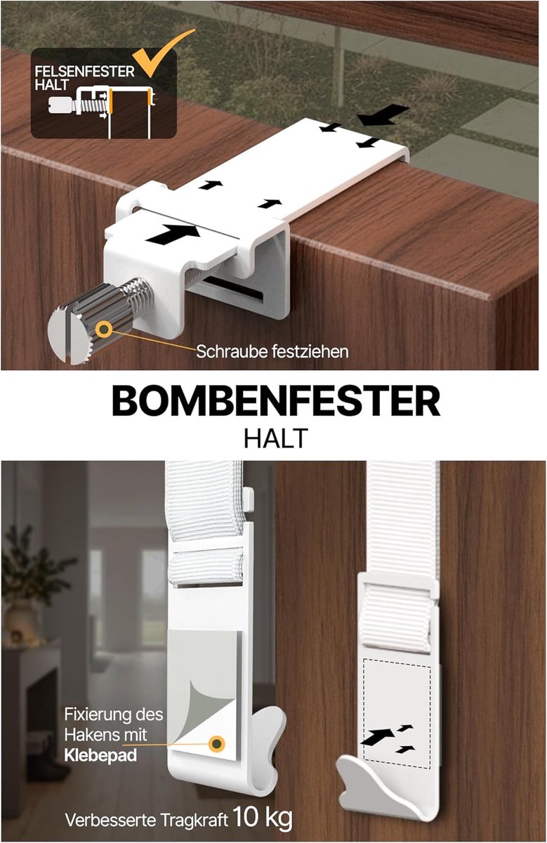 Deurhaken, wit, stabiel en krasvrij, deurhaak buitendeur, flexibele deurkransbevestiging, duurzame deurkranshouder voor huisdeur buiten