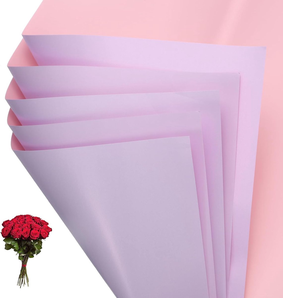 Cadeaupapier, 20 vellen dubbelzijdig waterdicht boeket, papierfolie, bloemistverpakking, bloemenpapier voor bruiloft, doe-het-zelf handwerk, Valentijnsdag, Moederdag, donkerpaars