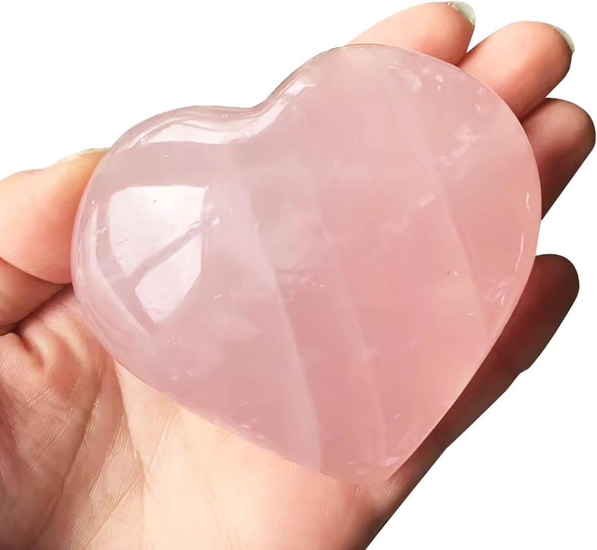 40 mm rozenkwarts kristal hart, natuurlijke rozenkwarts edelsteen, Reiki rozenkwarts kristal, helende kristallen rozenkwarts steen voor Reiki Healing Home Decor Valentijnsdag geschenken (roze)