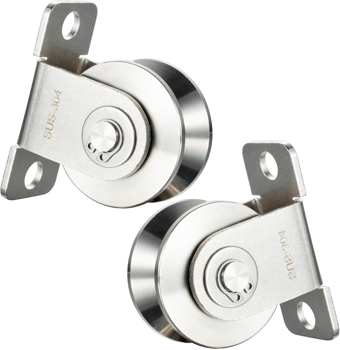 katrol met 2 kogellagers, V-type katrol voor 12 mm staalkabel, draagkracht 500 kg, 2 stuks