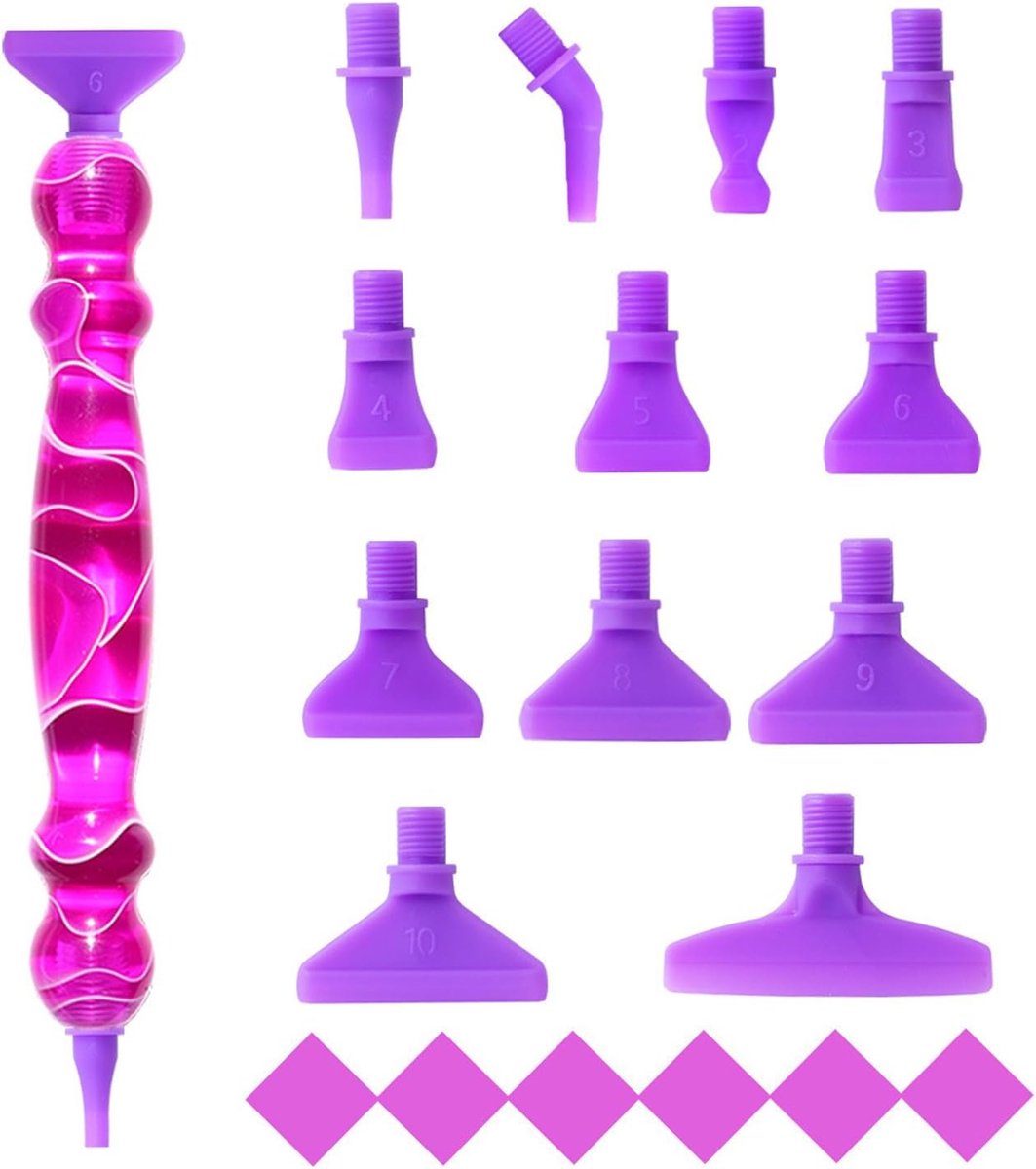 Painting pennen, diamantverfstift, 5D hars diamantstift met 12 reservekoppen, diamantschildergereedschap voor diamantschilderen, nail art, borduurwerk
