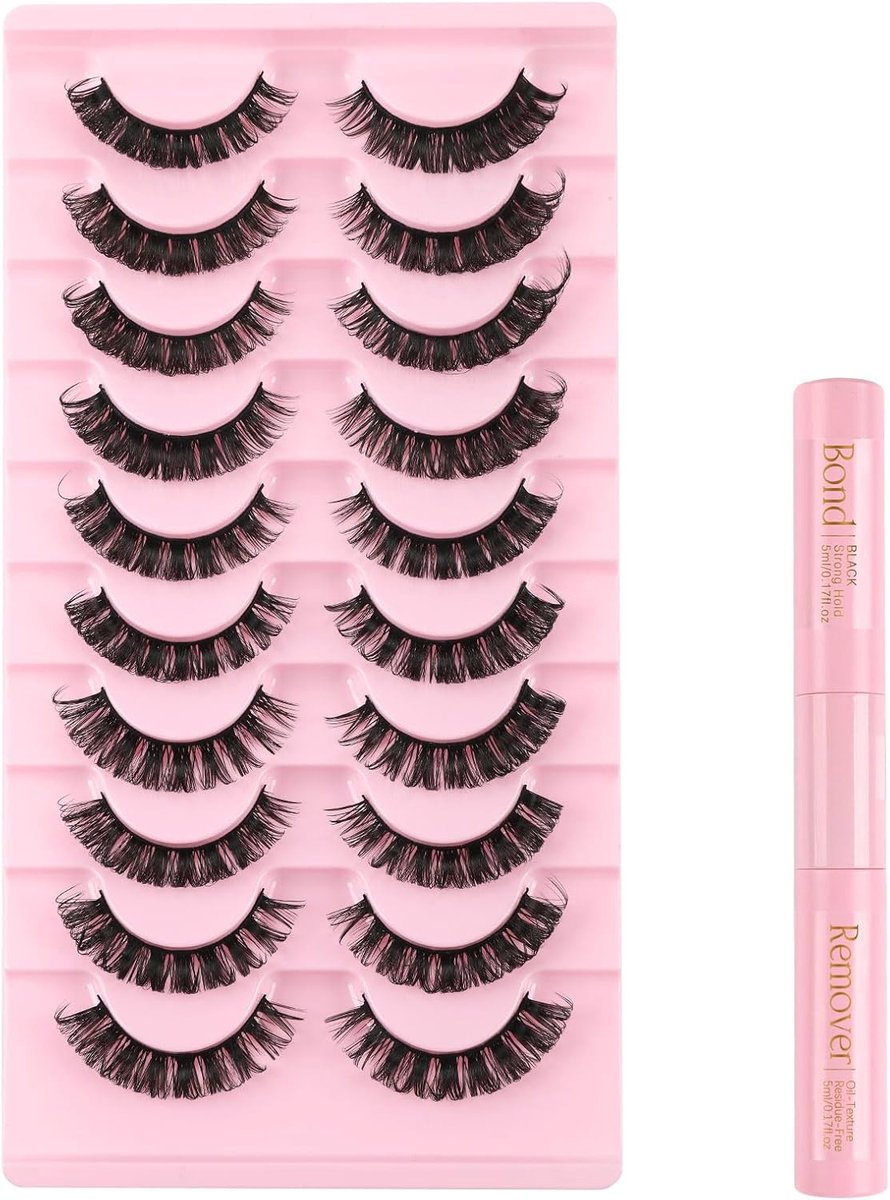 Valse Wimpers D Curl - 10 Paar Natuurlijke Russische Strips - Fluffy Volume voor Dramatische Kat-Ogen - SnelShoppen