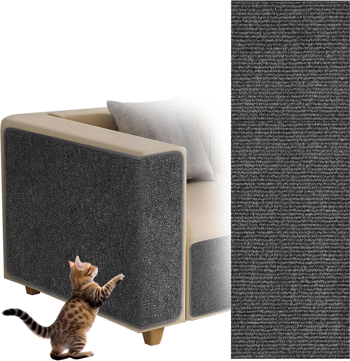 Krabmat zelfklevend voor katten, dellyy op maat te snijden krabmat voor katten, doe-het-zelf zelfklevende krabmat voor katten, beschermt tapijten en banken
