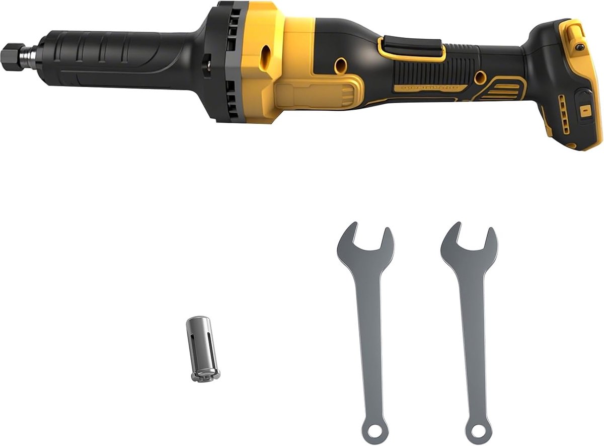 rechthoekige slijpmachine Compatibel met DeWalt 18V accu, borstelloze rechthoekige slijpmachine 6mm 3mm boorhouder Professionele staafslijpmachine 4 variabele snelheden voor slijpen polijsten